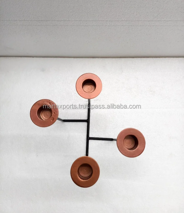 Nordic Style Bronze Candle Holder 4 Arm Candelabra Wedding Table Centerpieces Candlesticks metal candle holder