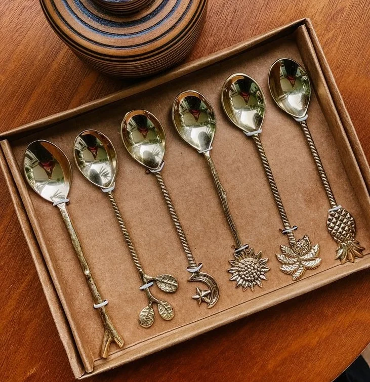 Salad Server with Resin Handle Stainless Steel Big Small Spoon Fork And Knife Dinnerware Set Metal Cutlery Gift Wedding Party