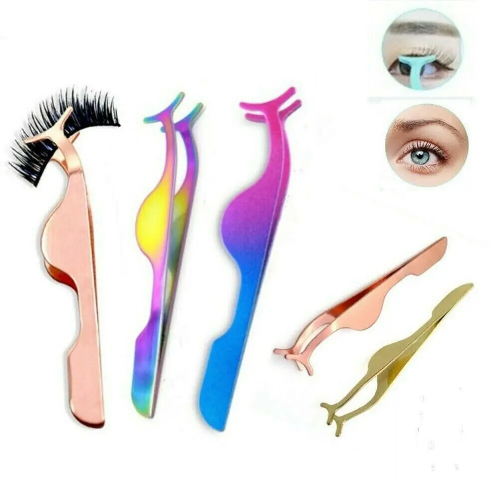 False Eyelashes Clip EyeLash Tweezers Applicator Eye Lash Aid Tools Extension Tweezers Cosmetic Tool