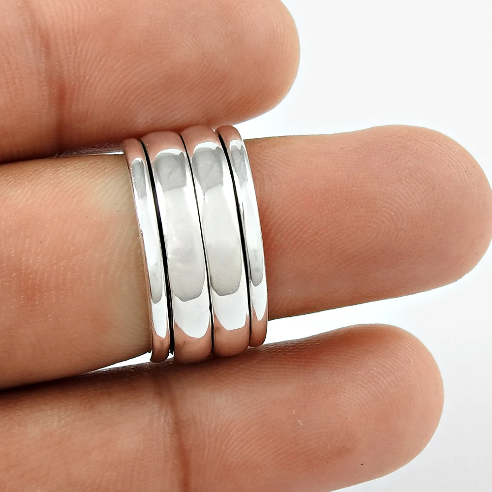 Fine jewelry spinner ring women fashion solid 925 silver rings handmade jewelry wholesale sterling silver rings manufacturer