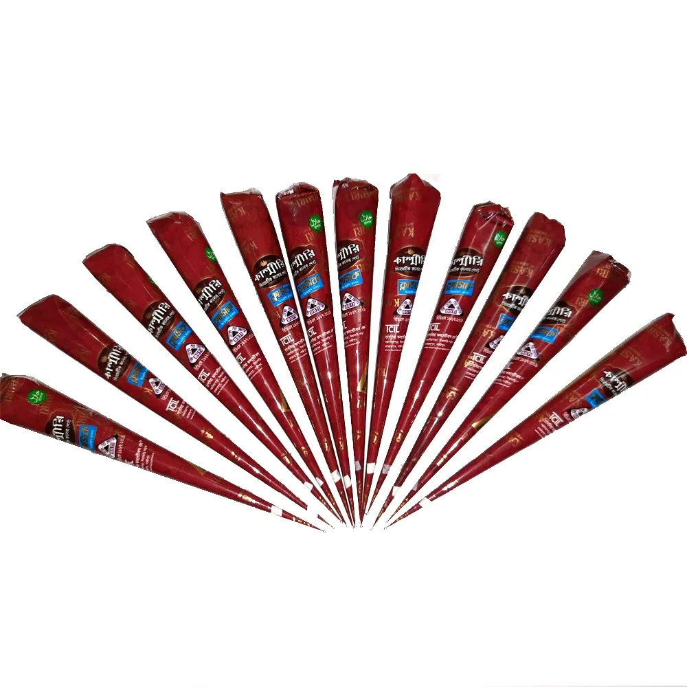 100% High Quality Mehndi Waterproof Temporary Henna Kashmiri Henna Mehendi Marron Dark Red Brown Black Mehendi From Bangladesh