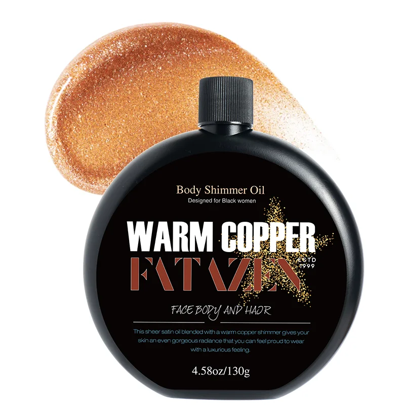 FATZEN Skin Glittering  Shimmering Sun Tan Shimmering Rose Gold Body Oil of Skin Care Moisturizer Shimmer Tan Oil