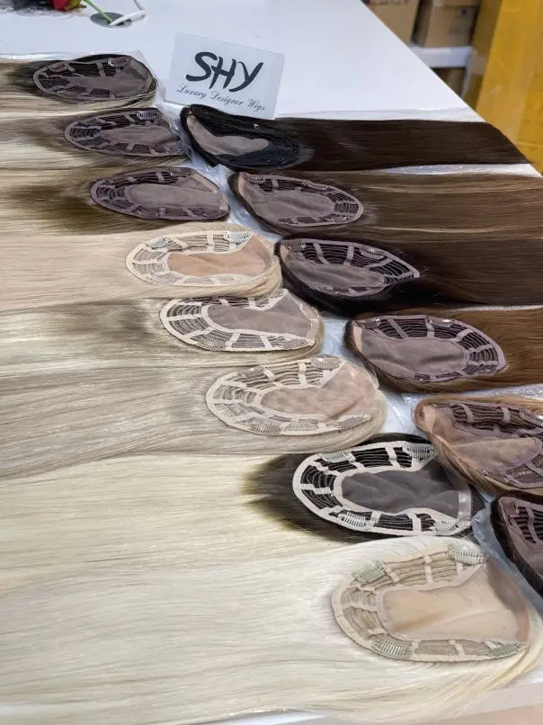 SHY HAIR 100% Raw Virgin Human 16 Inches 6*7 Mono Swiss Lace Toppers Hot Sale #B7 Color Straight Remy Salon Quality Ready Ship