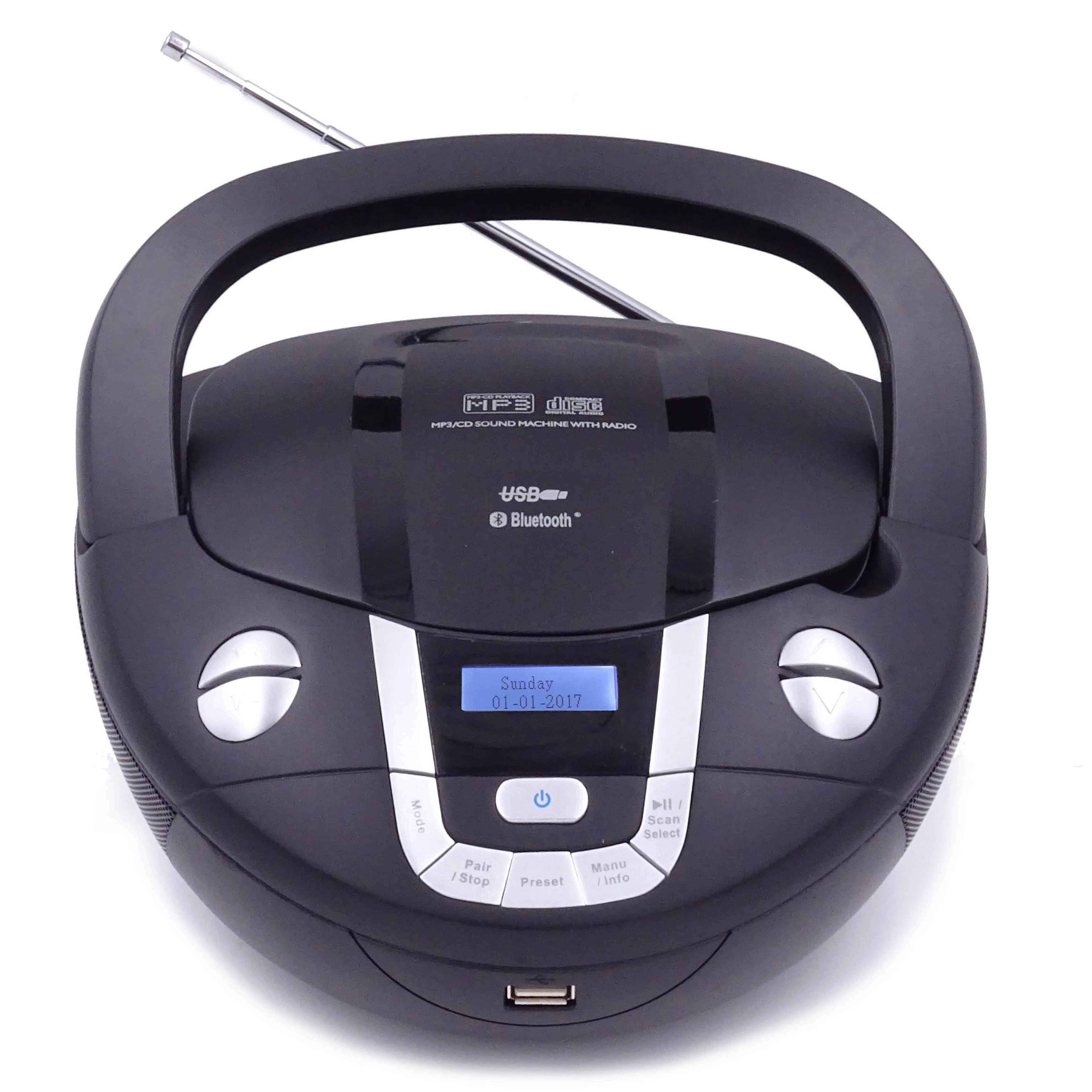 Portable Top Loading CD  Boombox  Stereo Player AM/FM Radio