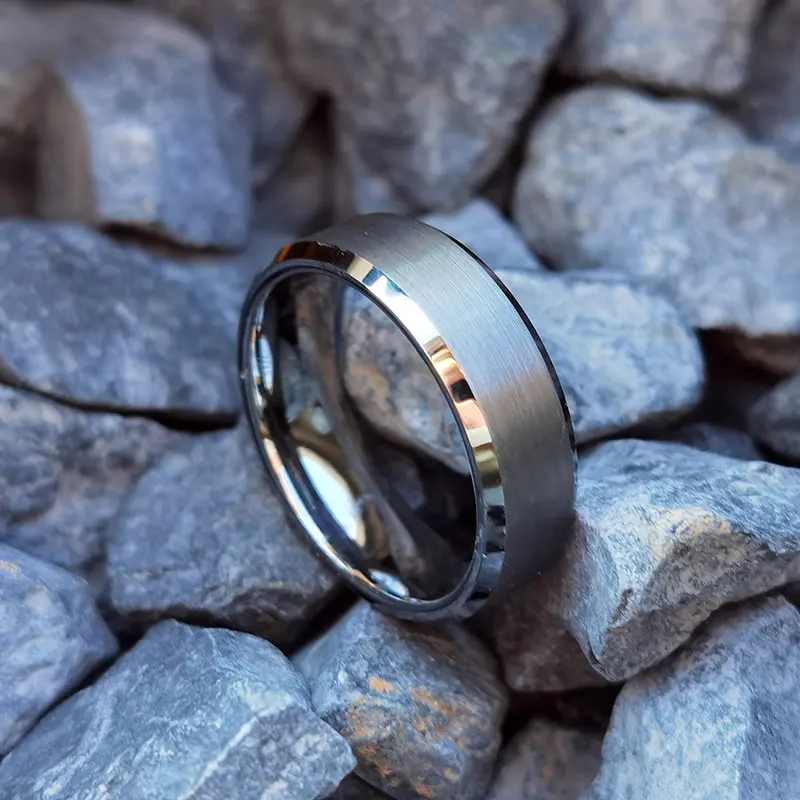 Tizti Jewelry Vintage Hip Hop Wed Fashionable jewelry Male Fashion Brushed Tungsten Ring