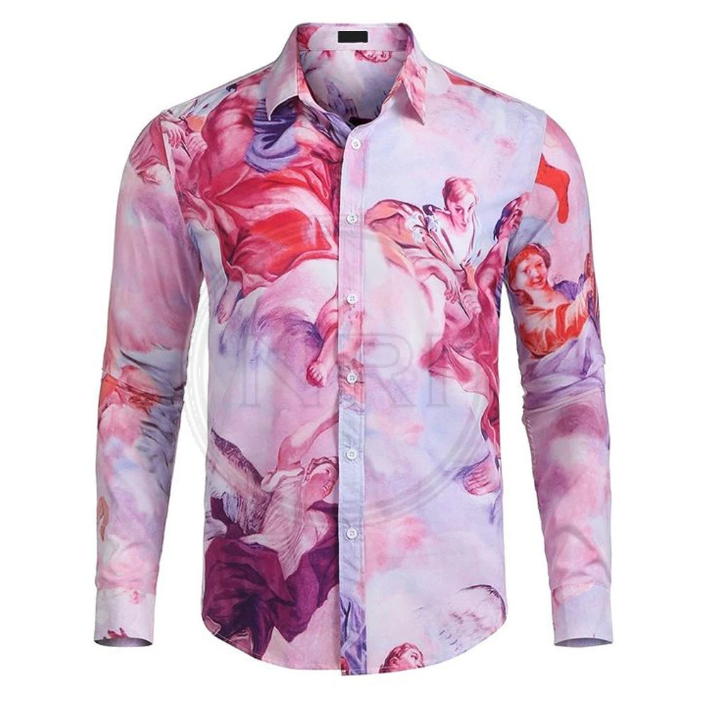 Mens sublimated / printed Best Selling Cheap OEM long Sleeve with Print Men CASUAL Winter Cotton made dress Fashionable shirts