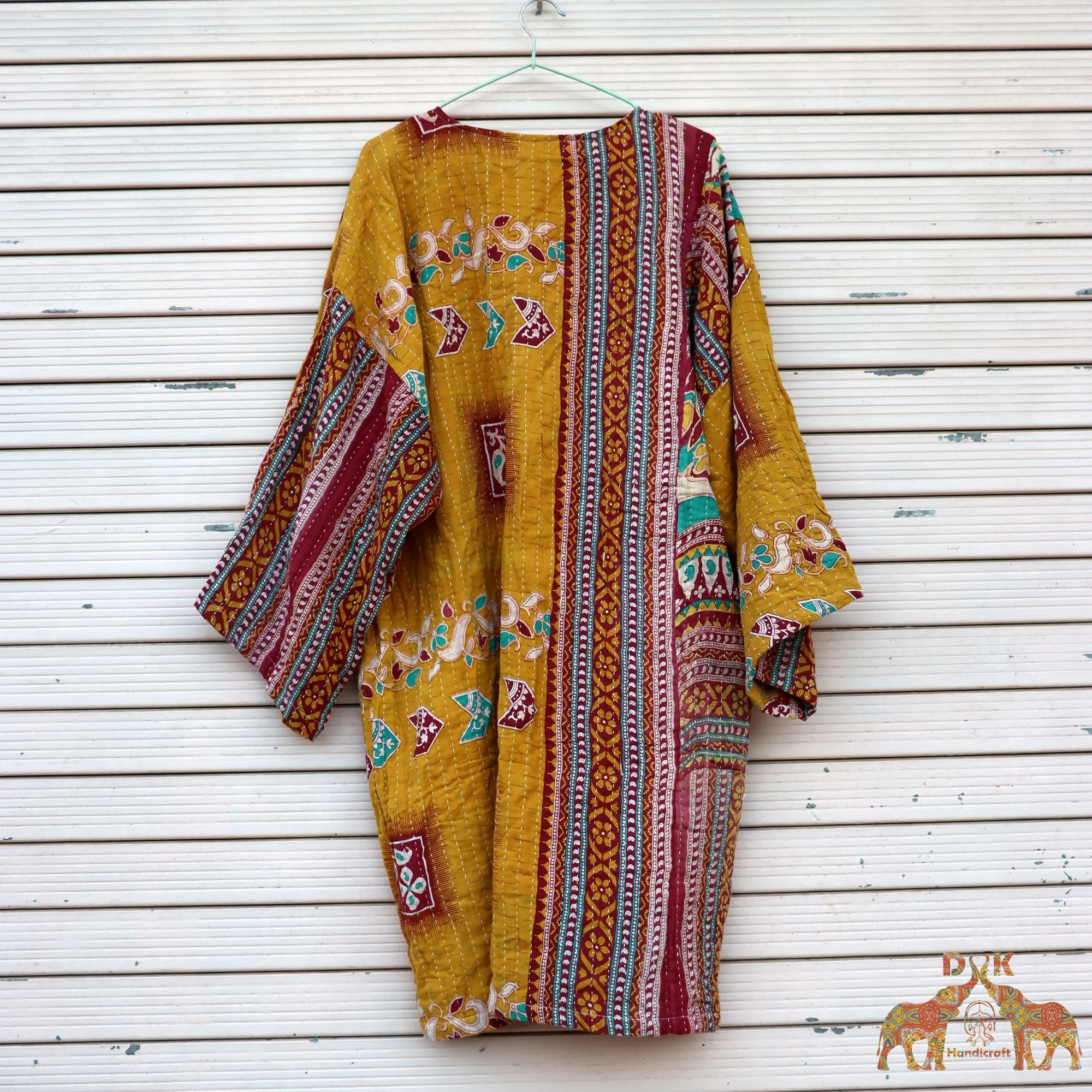 New Arrival women vintage kantha kimono robe handmade kantha jacket cotton kantha