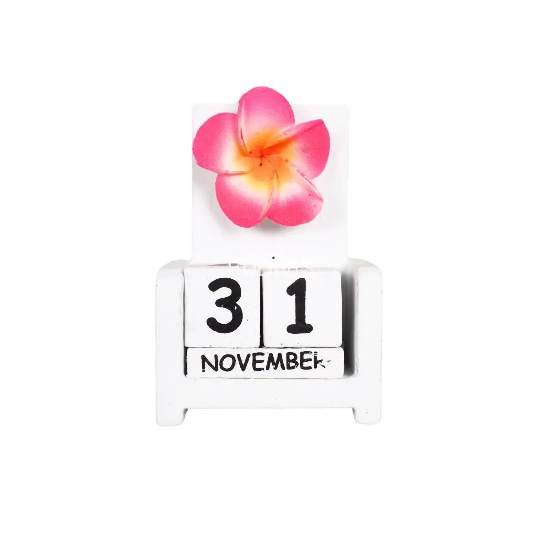 Best Quality Wholesale Wooden Calendar Flower Model for Table Decoration or Room Decoration, Custom Wooden Calendar