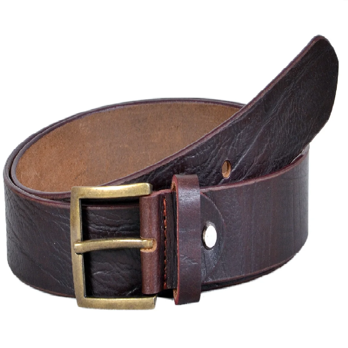 Hot Sale Leather Belt Crunched Premium Full Grain Brown With Zinc Buckle at Wholesale Price From India for