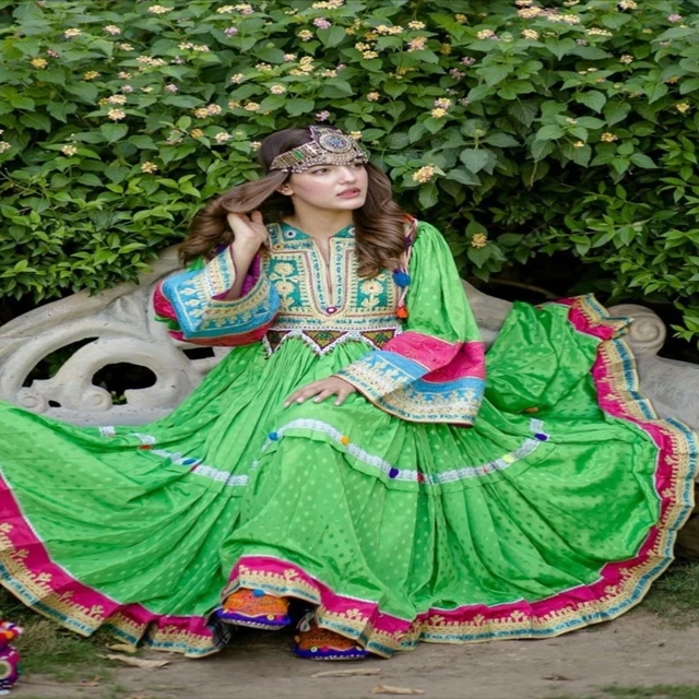 Unique Color Afghani Dress With Big Flair Arms Wholesale  Rate Made In Pakistan Ready To Wear