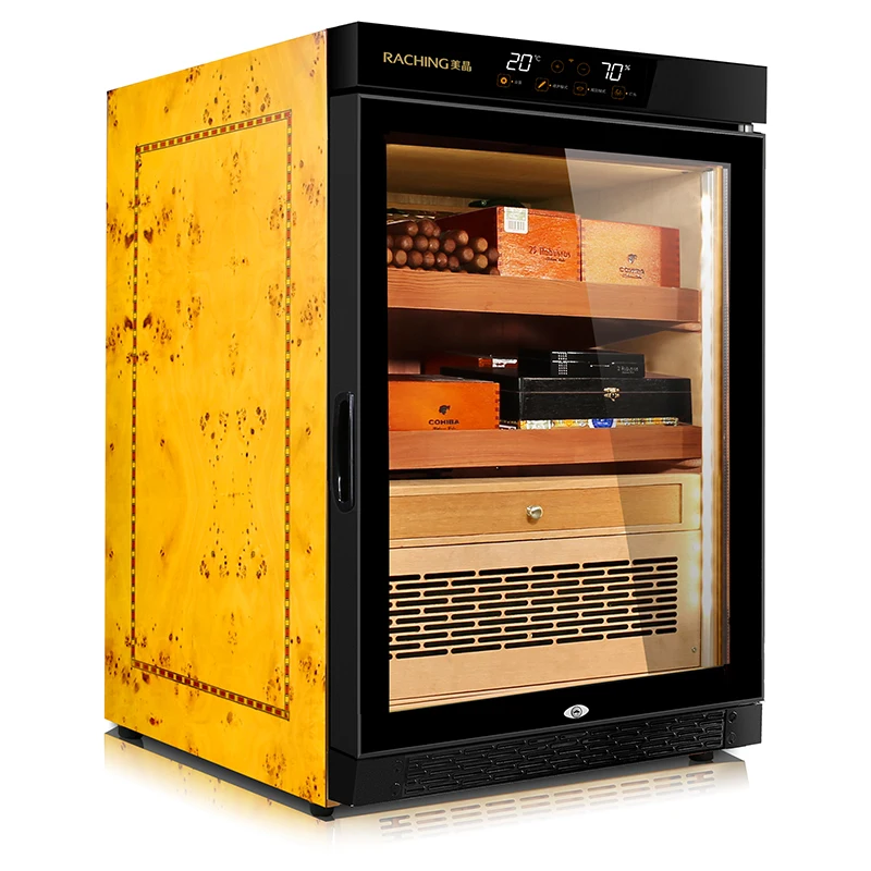 Raching mon800a embraco compressor  spanish cedar electronic humidor fridge for cigar aging