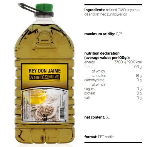 Приятное масло семян в ПЭТ-бутылках для приготовления пищи