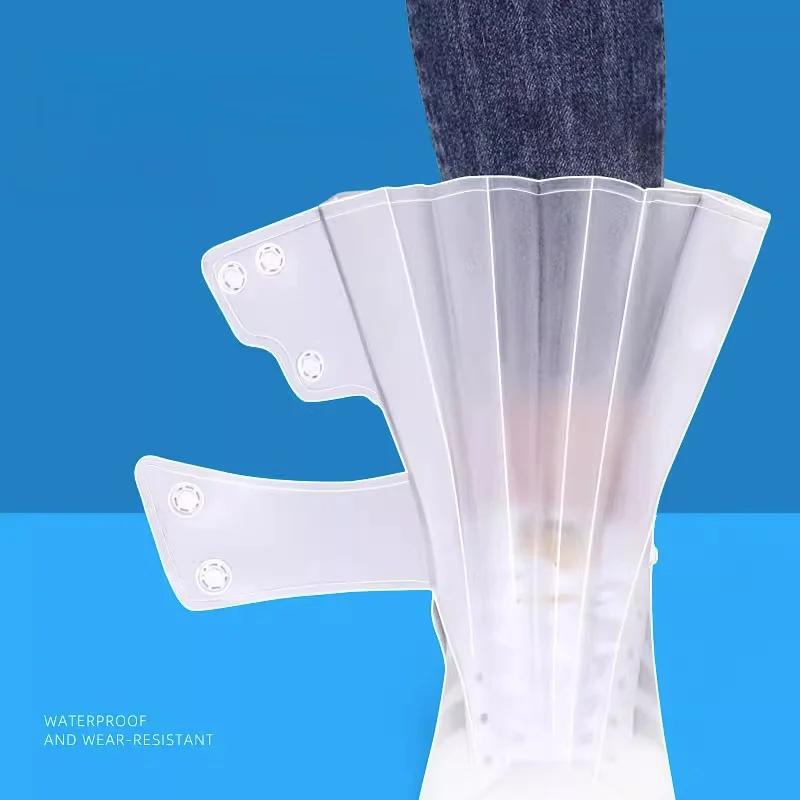 Rain Boots Large Size Portable Silicone Rain Boots Outdoor Unisex Models Thickened Wear-Resistant Waterproof Shoes Covers