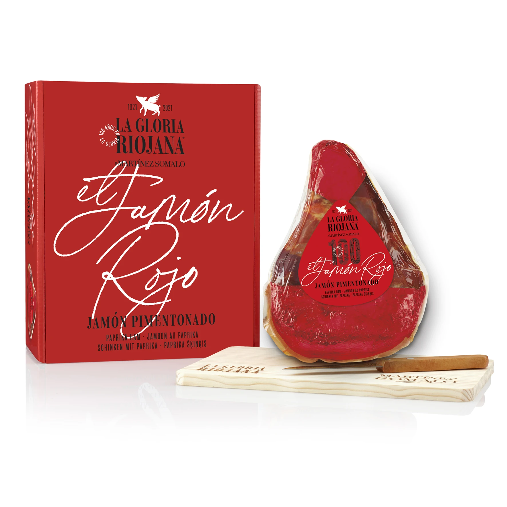 Мини JAMON красный 1 кг + Подарочная коробка нож и деревянная