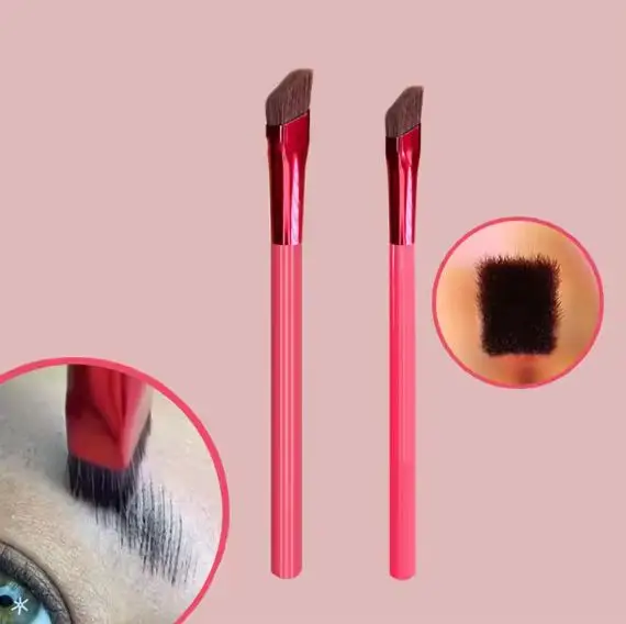 Private Label Makeup Brush Square Shape Eye Brow Synthetic Hair Single Eyebrow Single Branch Eyeliner Eye Angle Eyebrow Brush