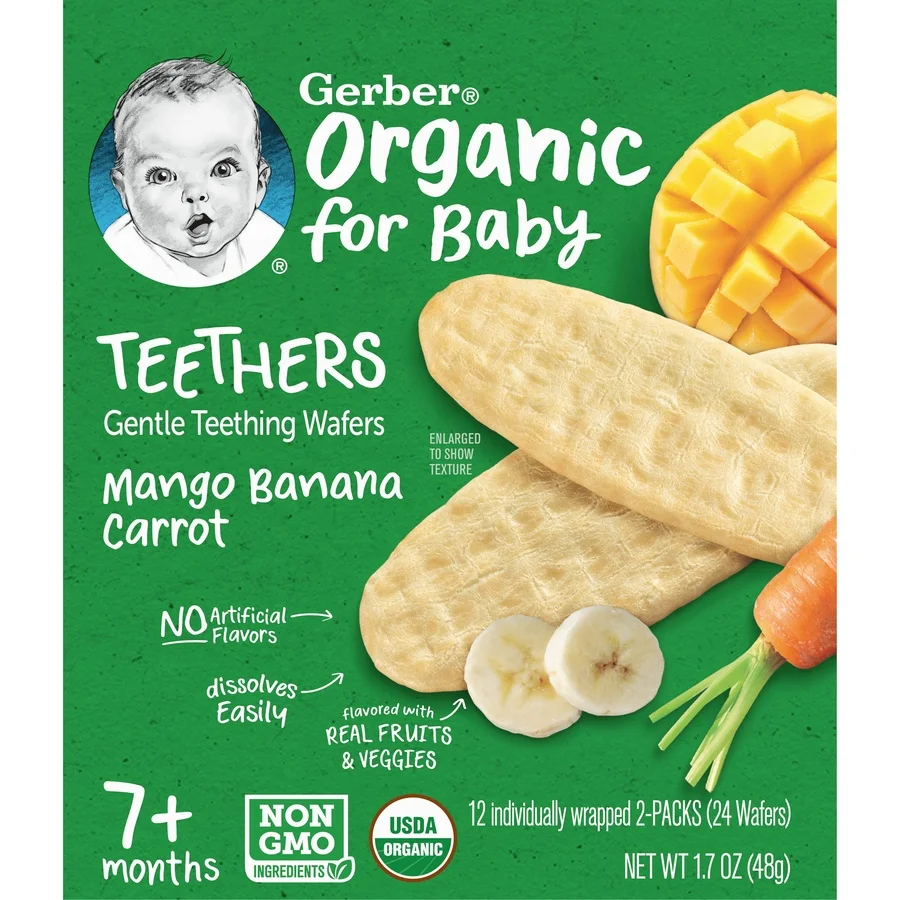 Gerber Organic Mango Banana Carrot Teethers