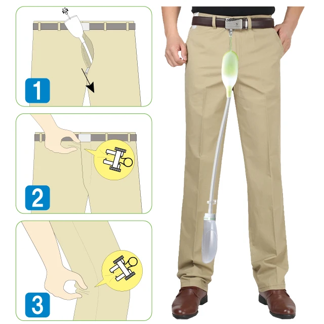 Reusable male urinary collector for standing position with a receiver made of medical-grade gentle texture soft silicone
