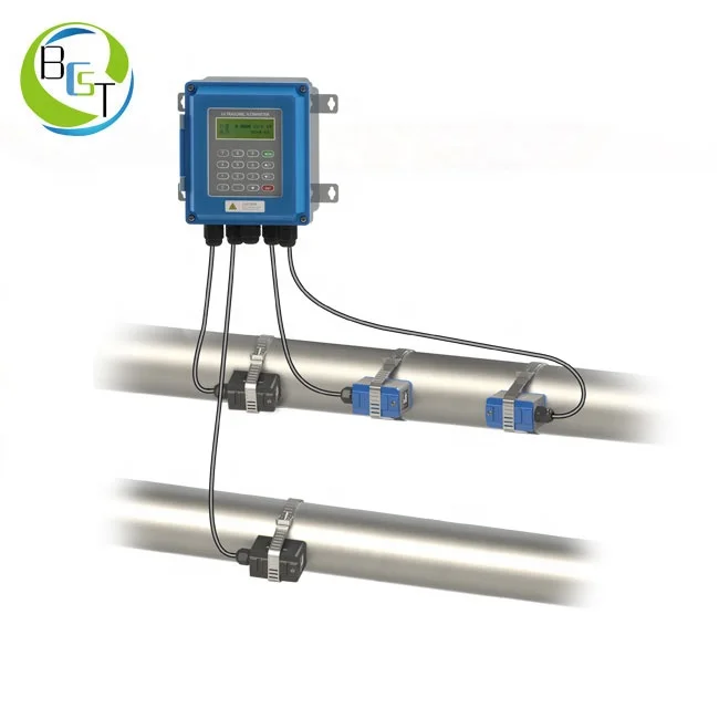 Wall Installed Type Ultrasonic Flow Meter Portable Water Flow Meter