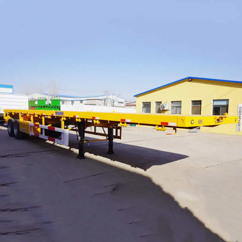 TITAN 2024 New 60T 2 Axle 40Ft Semi Flatbed Container  Trailer Manufacturers for sale near me