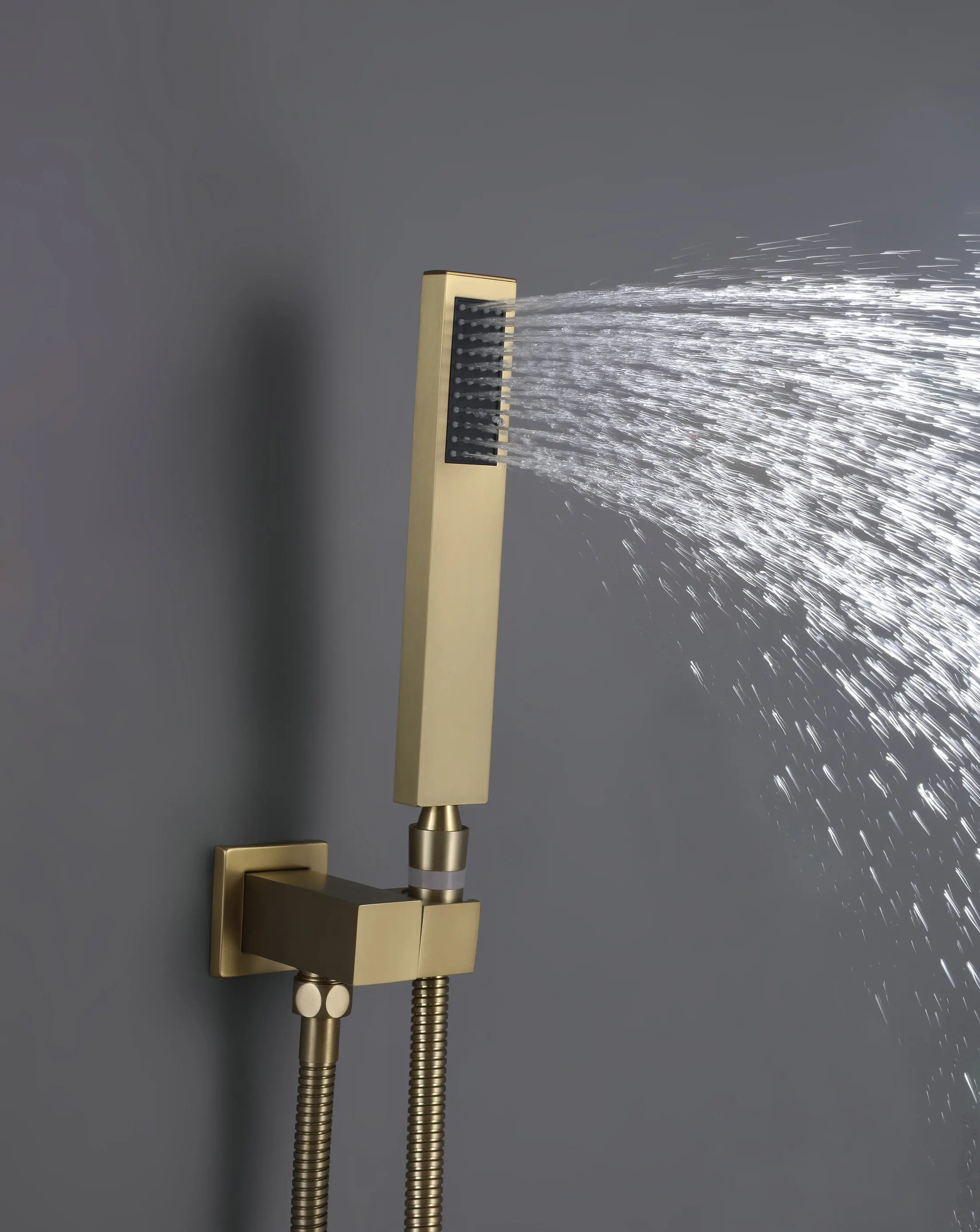 Smart Control Concealed Built-in 2-way Rainfall Shower Head Set Square with Hand Shower