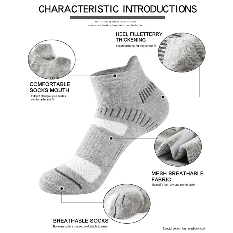 Wholesale Quick Dry Performance Sport Ankle Socks Lightweight Running Workout Socks For Men