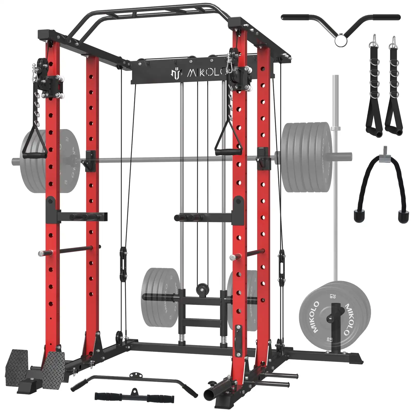Home Gym Smith Fitness Strength Power Rack With Crossover Cables