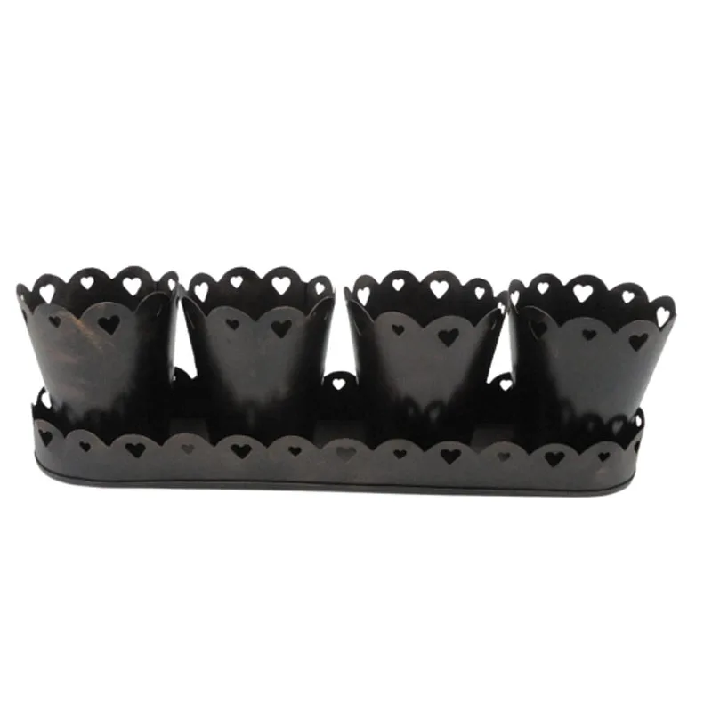 Wholesale Bulk Iron Tray With 4 Planter decorations for home  garden supplies smart home products  decor planter with tray