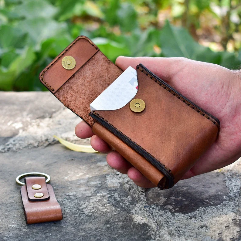 High Quality Customized Hand Made DIY Leather cigarette and lighter case Sliding Box pouch template At Wholesale Manufacture