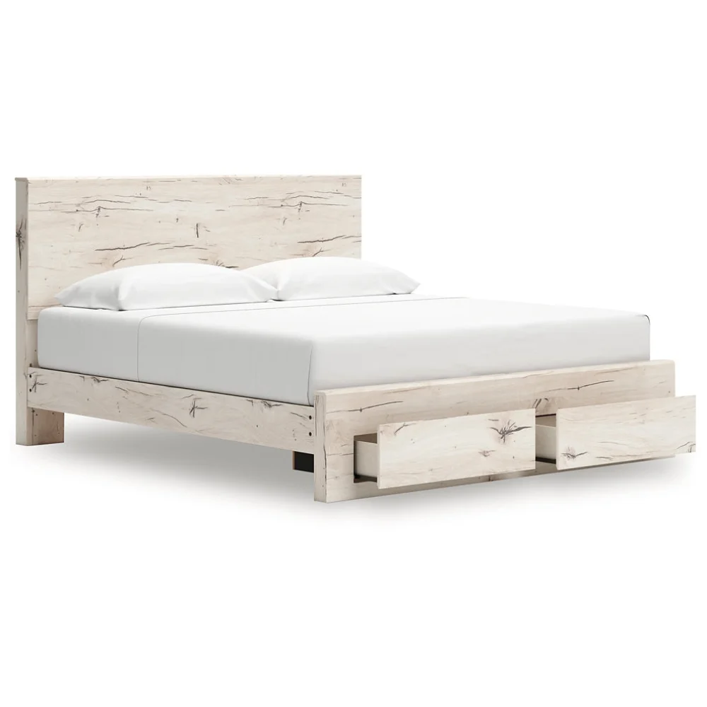 Top-Tier Light Natural Queen Size King Storage Bed Elegant Bedroom Premium Vietnamese Wood Craftsmanship Pine Bed Frame