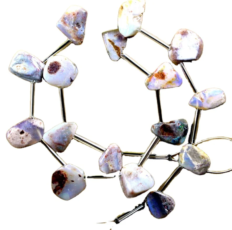 16 Pieces Natural Australian Opal Gemstone Polished Rough For Jewelry Making Beautiful Stone Collection