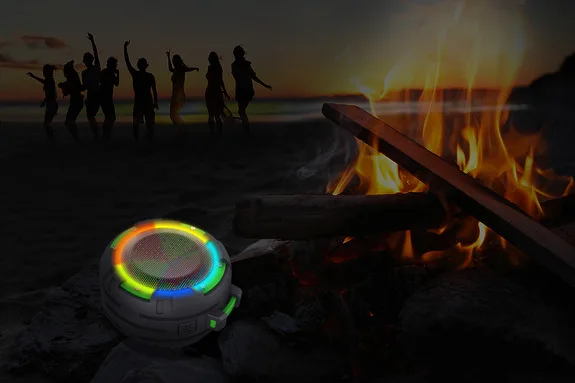 IPX8 Portable BT RGB LED Speaker 5W Waterproof  1500mAh Party speaker bike shower singer