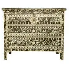 Handmade Bone Inlay Mother of Pearl Inlaid Drawer Side Table Bedroom Living Room for customized size Furniture