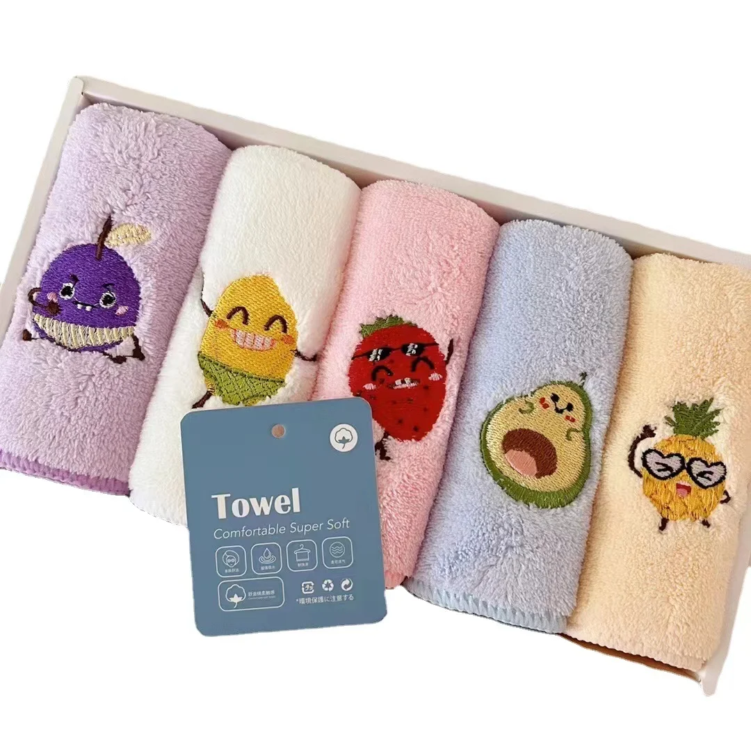 New Japanese and Korean order baby face wash senior coral velvet towel child towel speed absorbent belt gift box hair wholesale