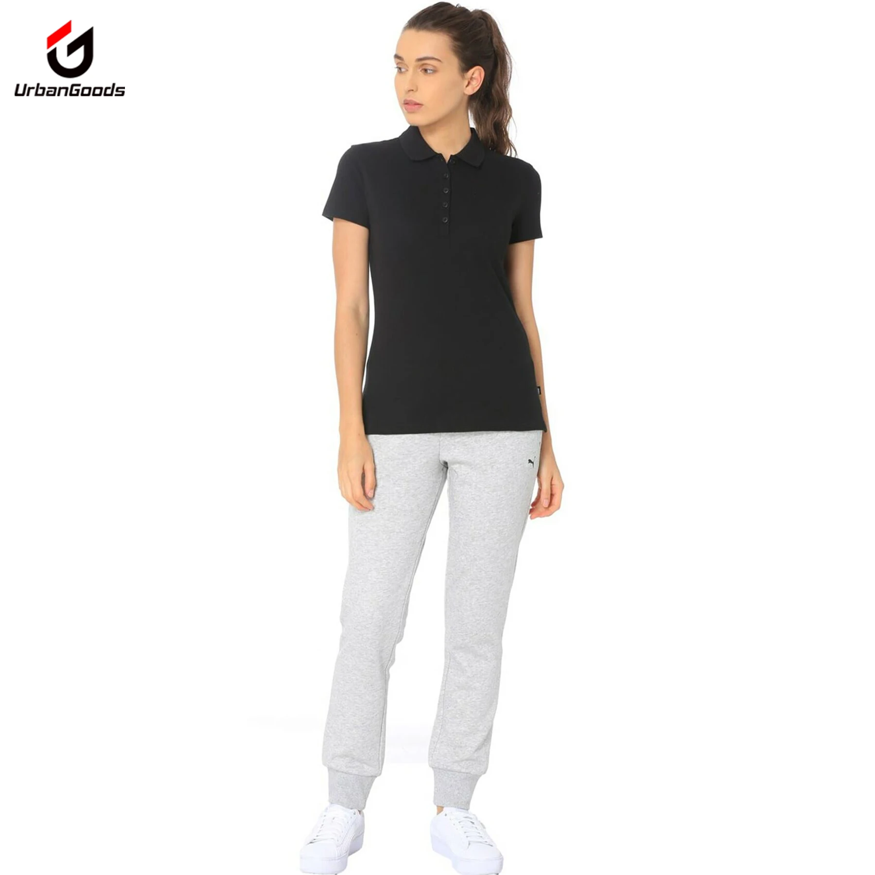Custom Buttoned Polo Shirt Stretch Training Running Sportswear with Polo Collar Lightweight Short Sleeve Women Polo T-Shirt
