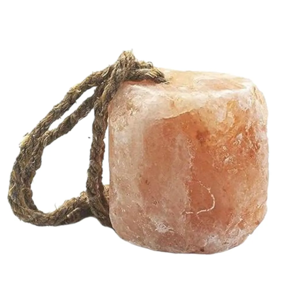 Himalayan Natural Pink Salt Lick in Square Shape with Rope Custom Logo-Sian Enterprises for Pig Dog Cattle Horse