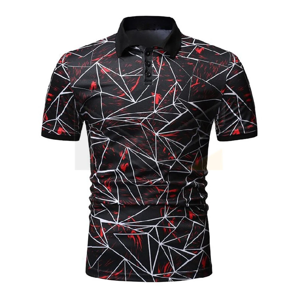 Mens Printed Polo Shirt Best Quality Color Short Sleeve Casual T-shirt 100% Cotton Man Polo Shirts