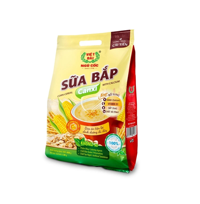 Vietnam Brand Vietdai Instant Corn Cereal Powder with Calcium Healthy Fresh Nutritious Style Wholesale