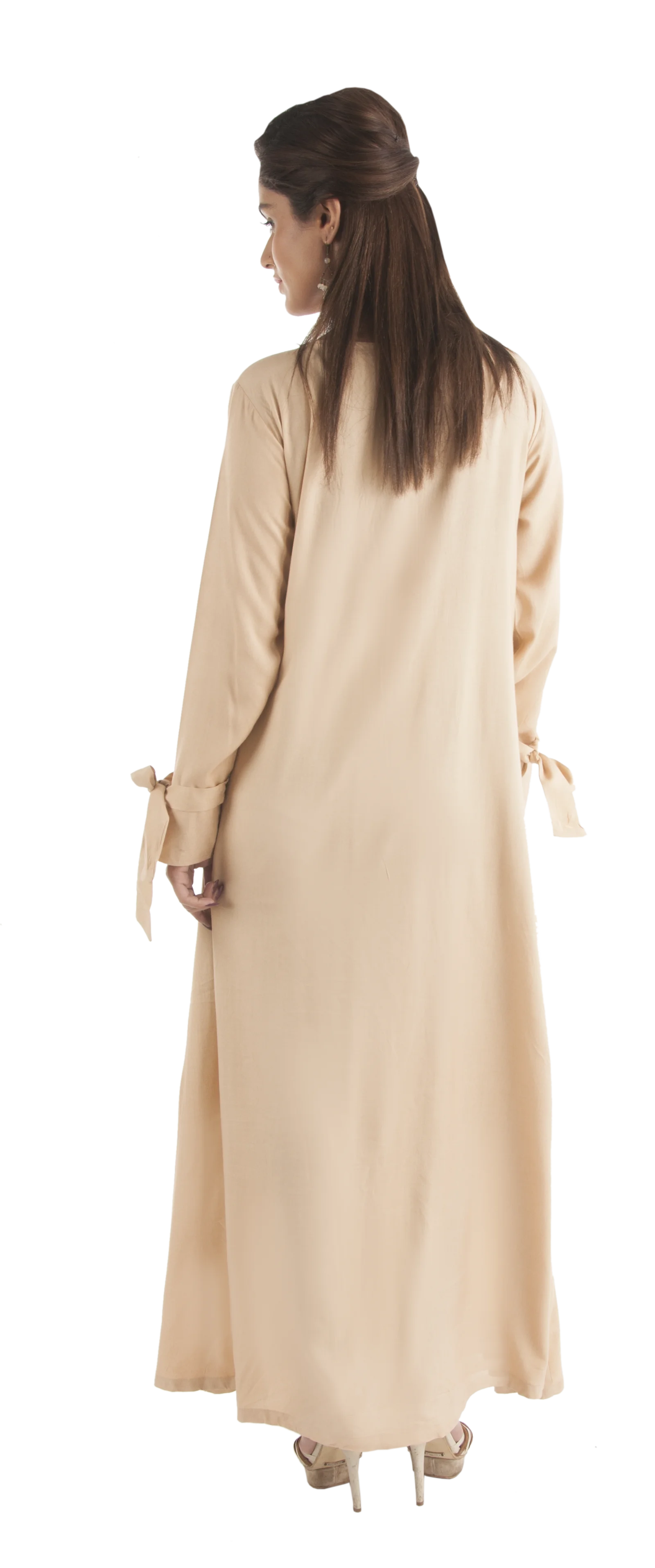 Best Selling Top Quality Bamboo Organic Fabric abaya women muslim with Front Pleat Design and Cuff Tie for normal or party wear