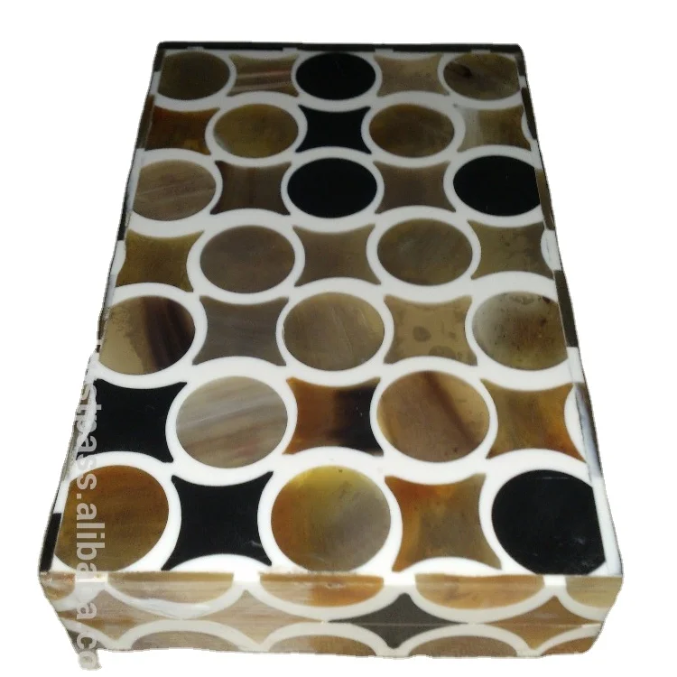 Indian creative home decoration women jewelry box bone inlay resin jewelry box handmade by crafts galore