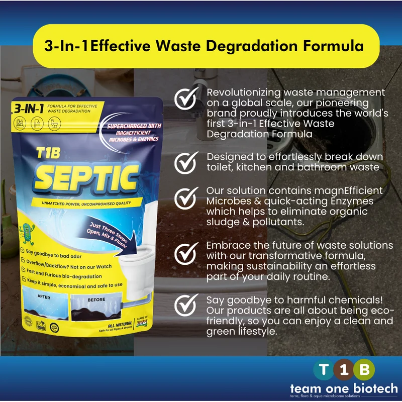 Septic Tank Maintenance Cleaning Blend Drain Cleaner Bacteria for Effective Tank Sanitation