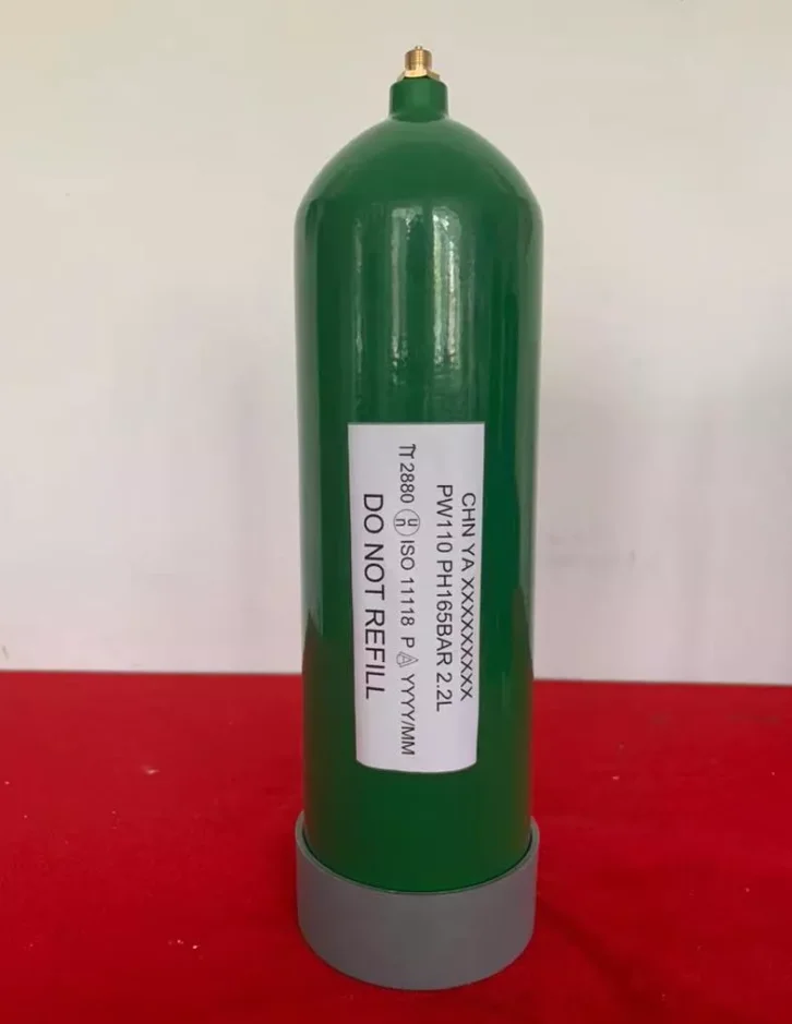 ISO11118 Working pressure 110bar  2.2L Disposable Helium Cylinder