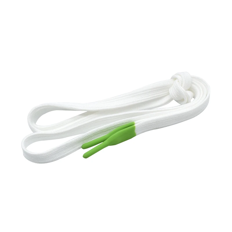 custom  two-color flat drawstring cord for sweatpants  Flat drawstring cord with silicone head