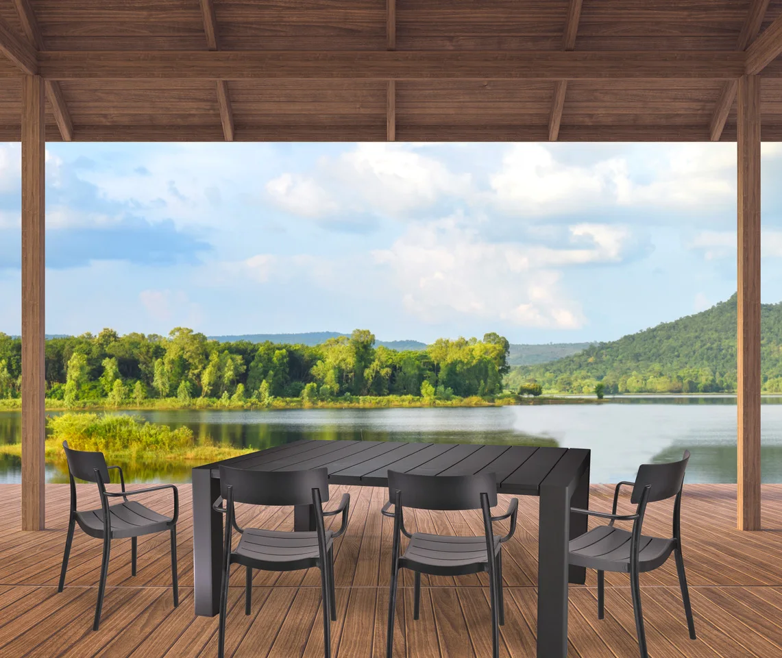 Italian High Quality Environmentally Friendly Outdoor Dining Table for Camping Beach Patio & Picnic Use in HORECA Decoration