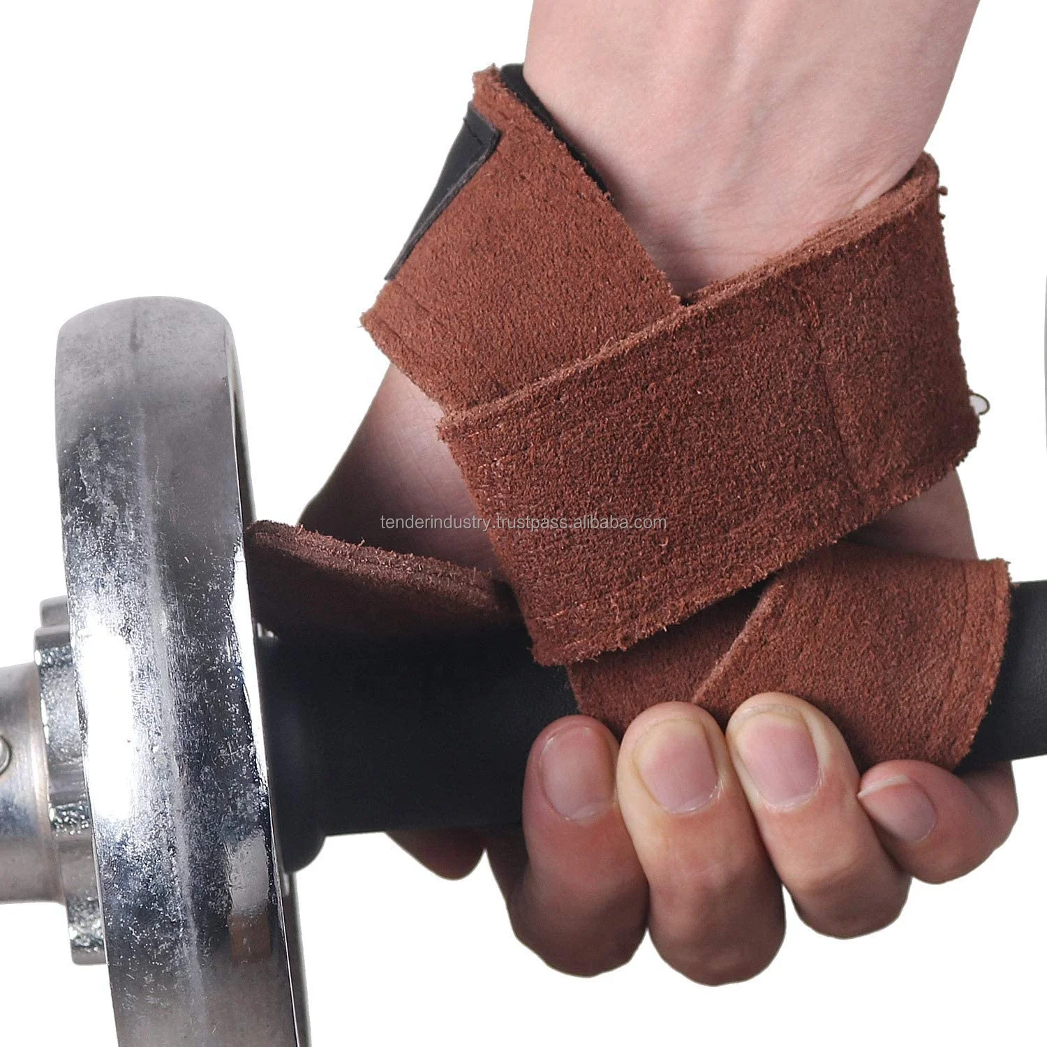 Cowhide Leather Weightlifting Straps gym Straps for Powerlifting Wrist Straps