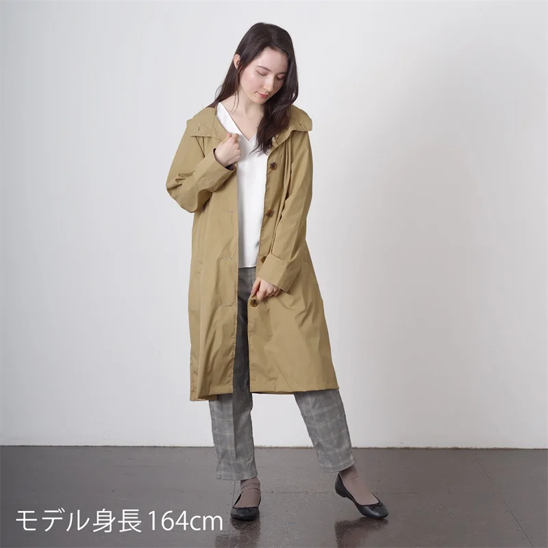 peach drop hooded rain coat
