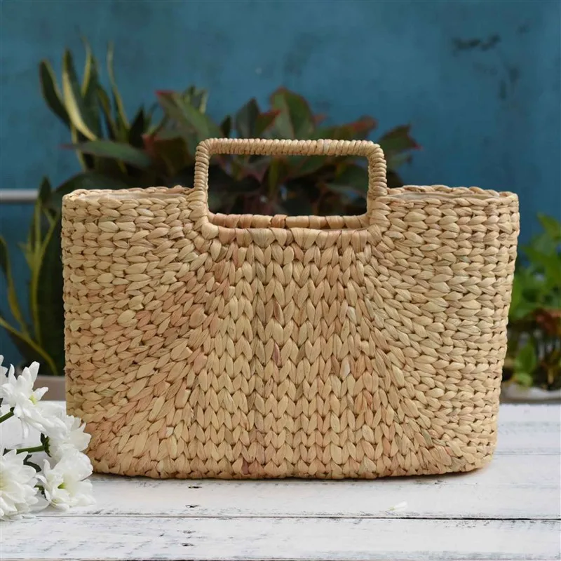 Bulk quantity wholesale eco friendly biodegradable water hyacinth lady bag women handbags shopping bags