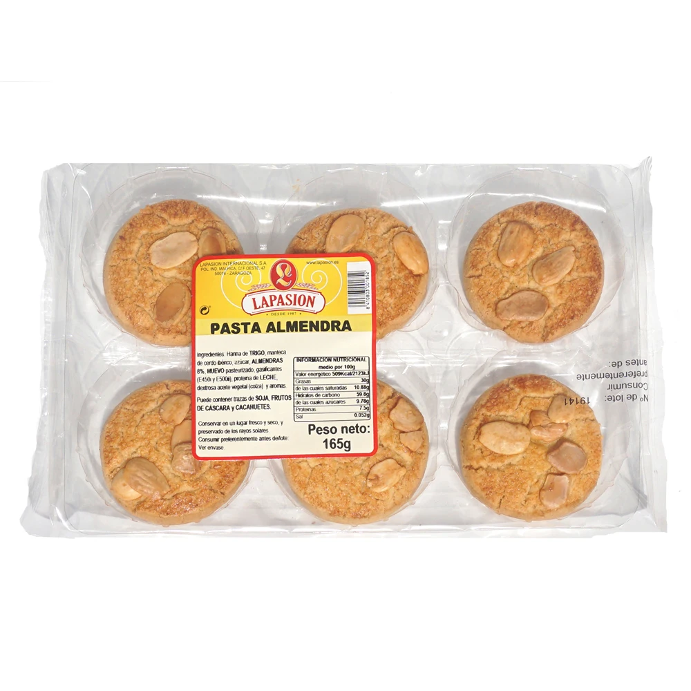 Самое продаваемое специальное печенье круглой формы с кусочками миндаля 165 г для супермаркетов