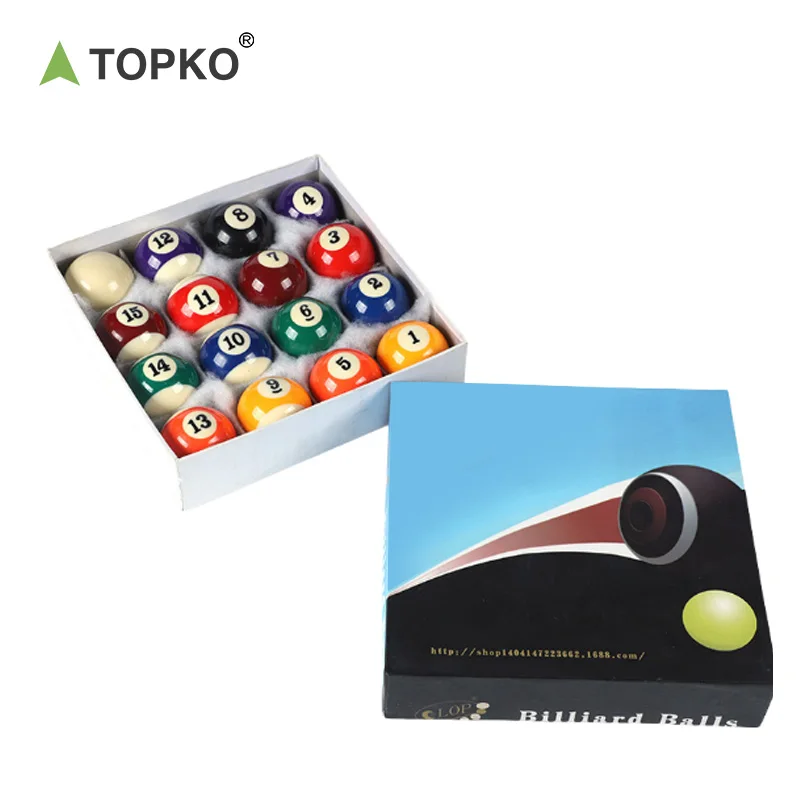 TOPKO Billiard Pool Ball Tournament High Quality Snooker & Billiard Balls 50.8mm Resin Billiards Pool Ball Set