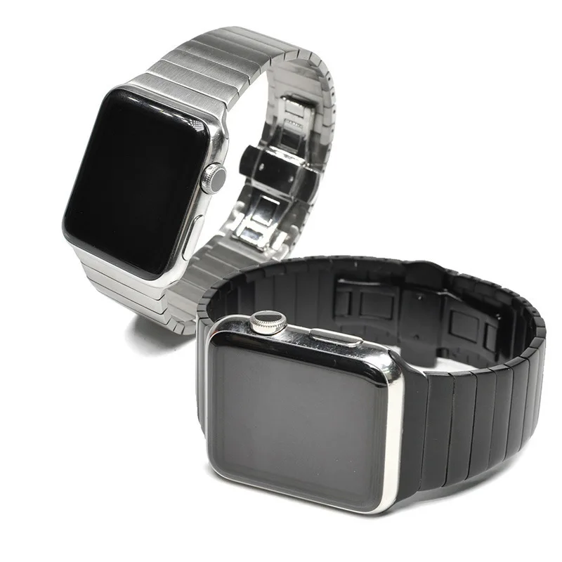 Stainless Steel Watch Band with Butterfly Buckle for iWatch (38mm, 45mm, 49mm) - Compatible with Series 4/5/6/7/9/Ultra