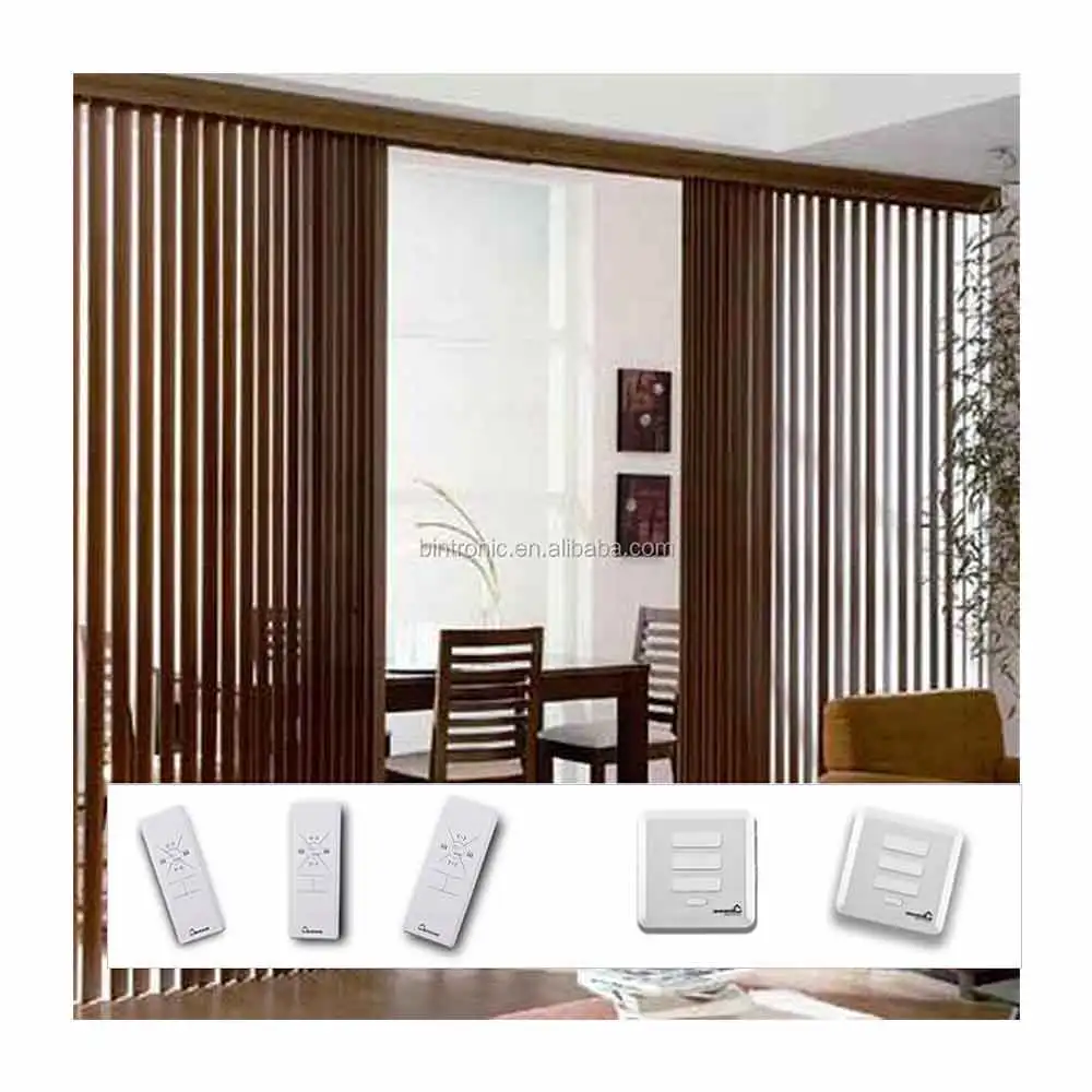 Bintronic Taiwan Plastic Slide Electric Curtain Motor Motorized Vertical Blinds Motorised Curtain Rod